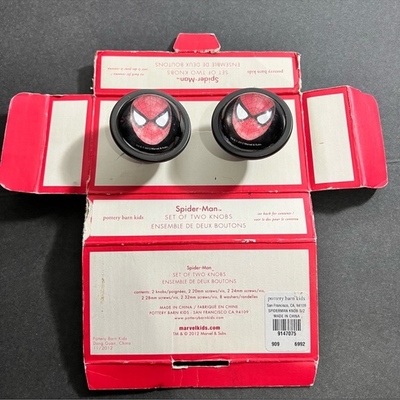 HP ๐ฅณ๐ Pottery Barn Spider-Man Dresser Cabinet Door Knobs Pulls Marvel Comics - Picture 2 of 8